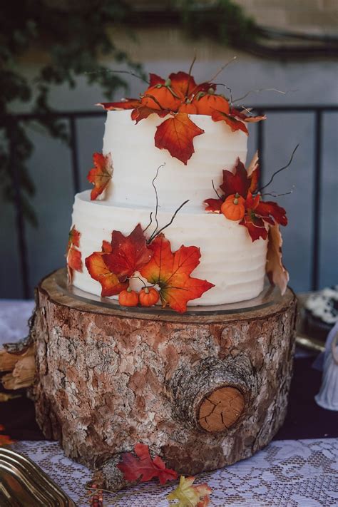 fall leaves wedding cake|best fall wedding cakes.